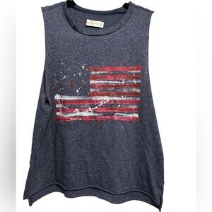 Abercrombie & Fitch paint splatter American flag muscle tee